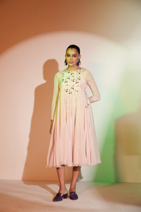 Peach A-Line Dress